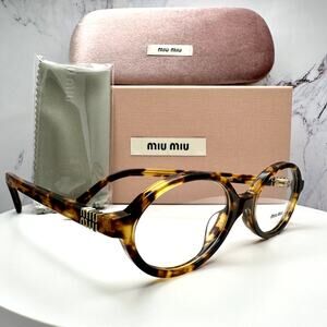 NEW MIU MIU Womens Eyeglasses Brown Oval Full Rim Frames 50-18mm Rx-able Womens